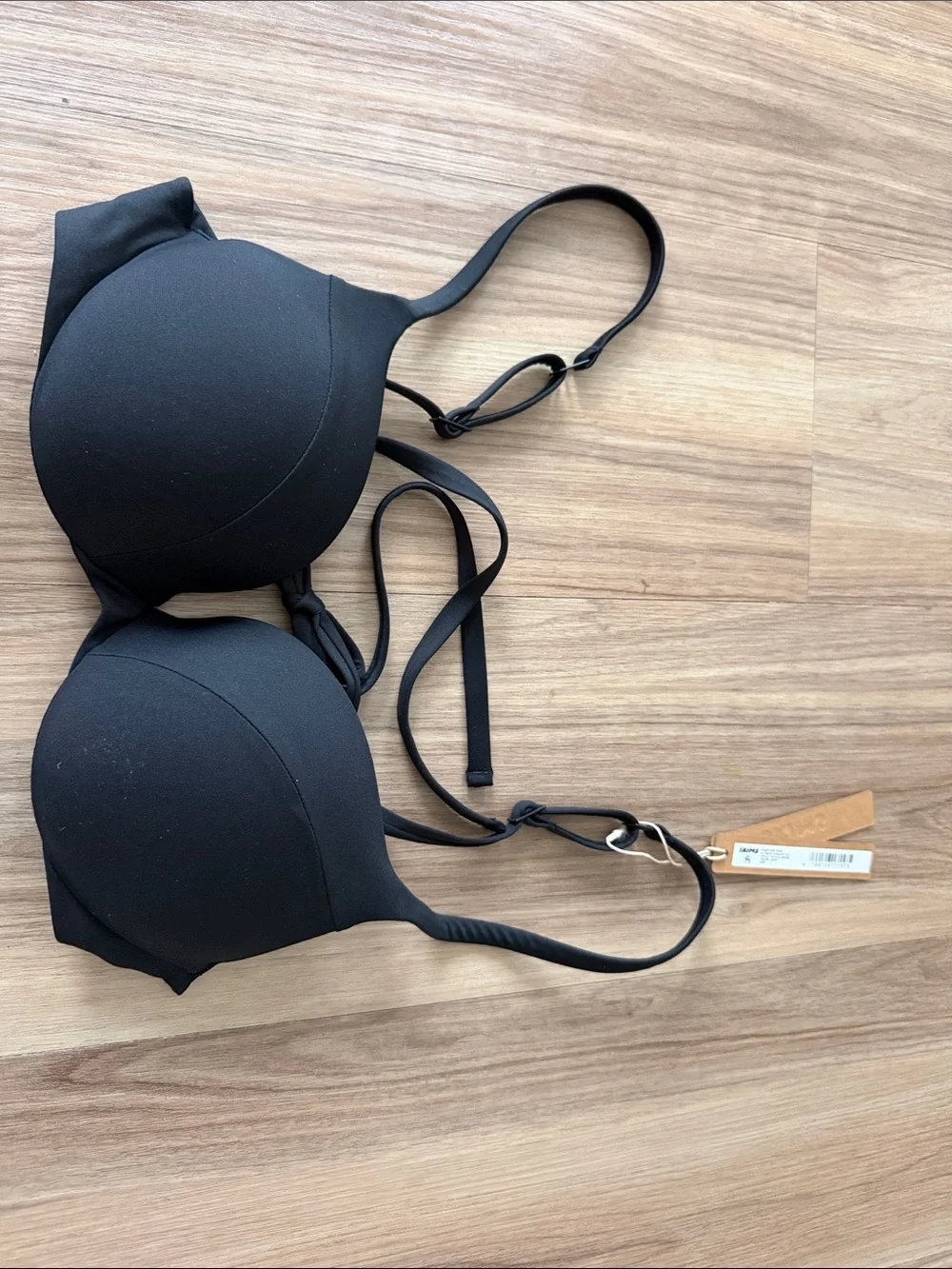 Skims signature swim ultimate push-up topBlack Padded Bra with Adjustable Straps